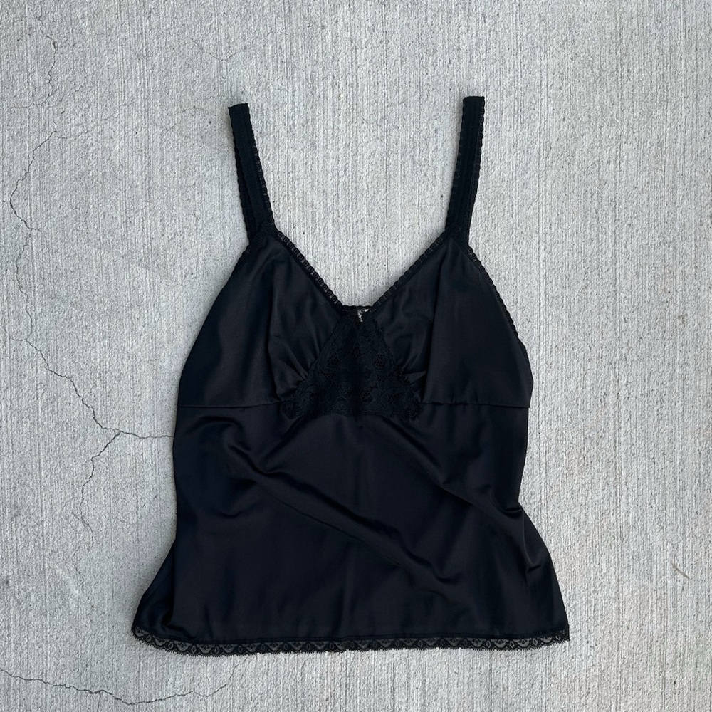 vintage black satin camisole